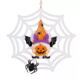 Pókhálós törpe halloween figurával fehér 22 cm