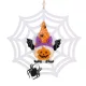 Pókhálós törpe halloween figurával fehér 22 cm