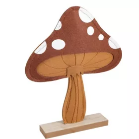 Filc gomba dekoráció barna 32 cm