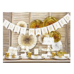 Esküvői banner Just Marrried ,fehér 15x155cm