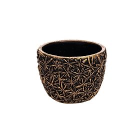 Areus kőkaspó arany-fekete 9x8 cm