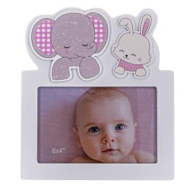 Képkeret, MDF babás rózsaszín 15x10cm