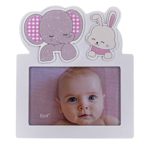 Képkeret, MDF babás rózsaszín 15x10cm