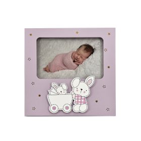 Képkeret, MDF babás rózsaszín 15x10