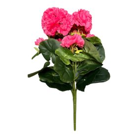   Élethű selyemvirág muskátli csokor élénk rózsaszín 35 cm