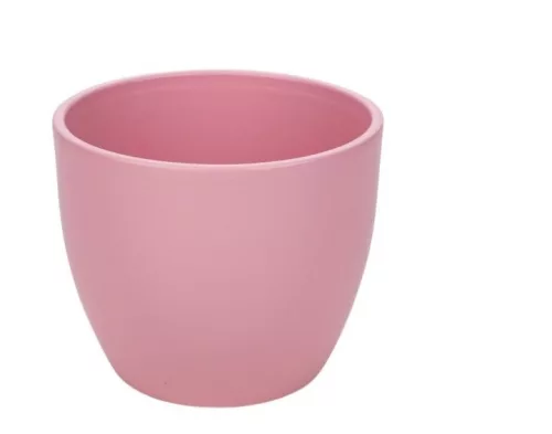 Base kerámia kaspó matt világos rózsaszín 8cm