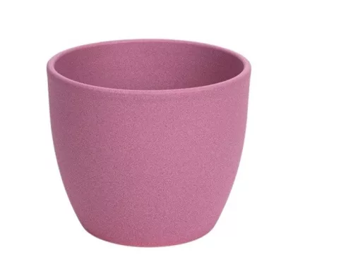 Base struktur kerámia kaspó matt rózsaszín  8cm