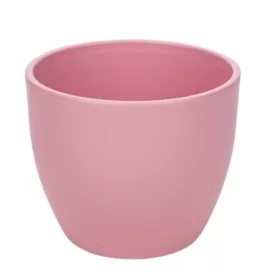 Base kerámia kaspó matt világos rózsaszín 11cm