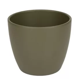Base kerámia kaspó matt - olivazöld 11cm