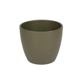 Base kerámia kaspó matt - olivazöld 15cm