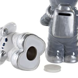 Persely kutya asztronauta szürke 11x11x20cm