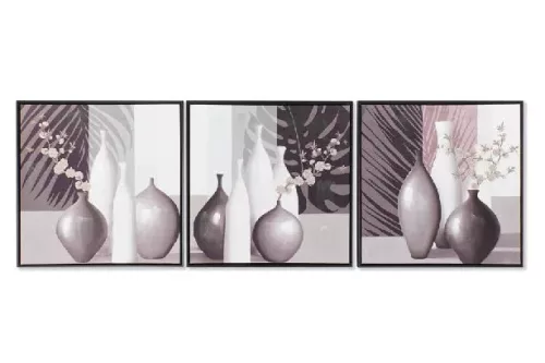 Vászonkép műanyag kerettel 3 féle 63x3,5x63cm/db