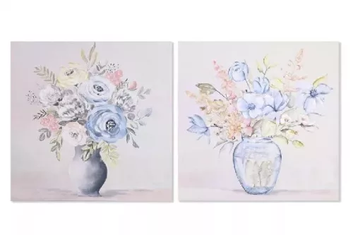 Vászonkép kék virágok vázában 2 féle 80x2,8x80cm/db