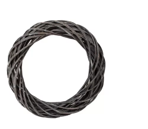 Fonott koszorú alap szürke 25x5cm