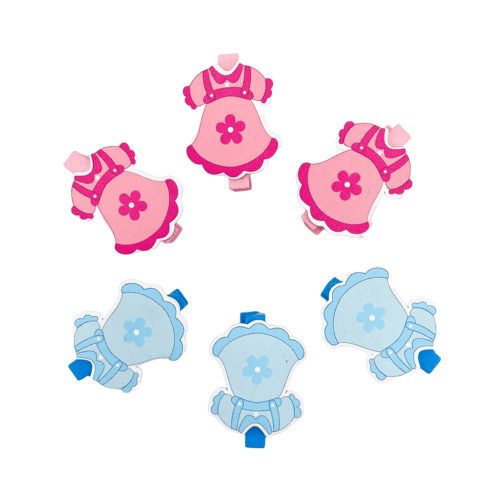 Dekor csipesz kék/rózsaszín 6db