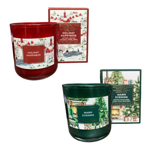 Gyertya illatos "winter time" 150 gr. szójaviasz, fakanóc 30 óra 2 féle/db