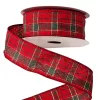 Karácsonyi kockás szalag drótos szegéllyel 38mm x 10m -Piros/arany/sötétzöld