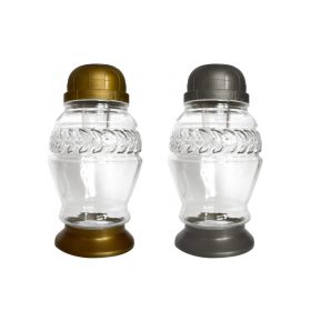   Arany/ezüst színű műanyag antikolt tetejű és talpas solar napelemes üvegmécses/db 200mm