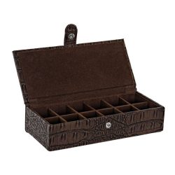 Ékszertartó krokodil barna 21x9x5cm