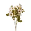 Százszorszép selyemvirág csokor, 5 ágú, 31cm magas - Fehér