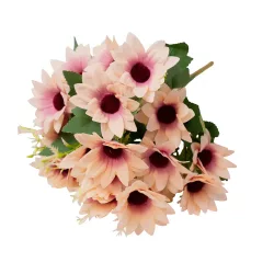 Selyemvirág csokor, 37cm magas - Púder rózsaszín