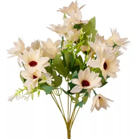 Selyemvirág csokor, 37cm magas - Ekrü