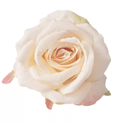 Rózsa selyemvirág fej, 9cm - Fehér