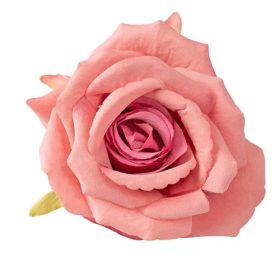 Rózsa selyemvirág fej, 9cm - Rózsaszín (LD054-04) 