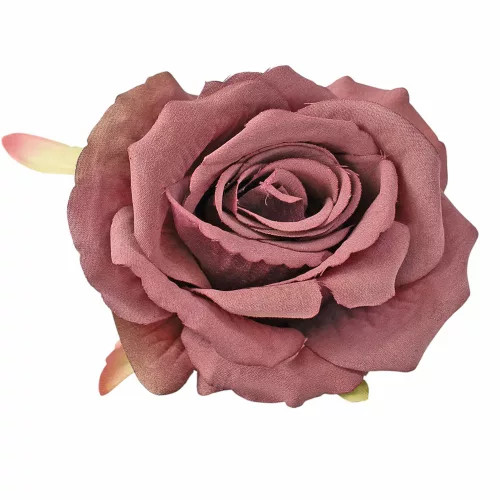 Rózsa selyemvirág fej, 9cm - Mályva 