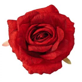Rózsa selyemvirág fej, 11cm - Piros 
