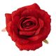 Rózsa selyemvirág fej, 11cm - Piros 