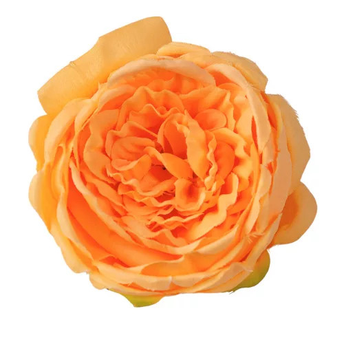Angol rózsa selyemvirág fej, 10.5cm - Narancssárga