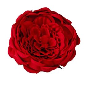 Angol rózsa selyemvirág fej, 10.5cm - Piros 