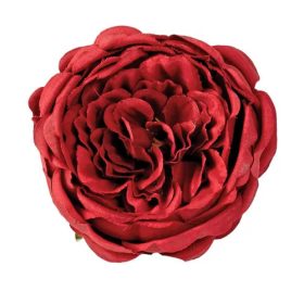Angol rózsa selyemvirág fej, 10.5cm - Bordó 