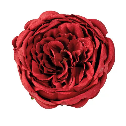 Angol rózsa selyemvirág fej, 10.5cm - Bordó 