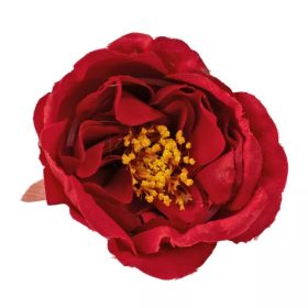 Peónia selyemvirág fej, 7cm - Bordó 