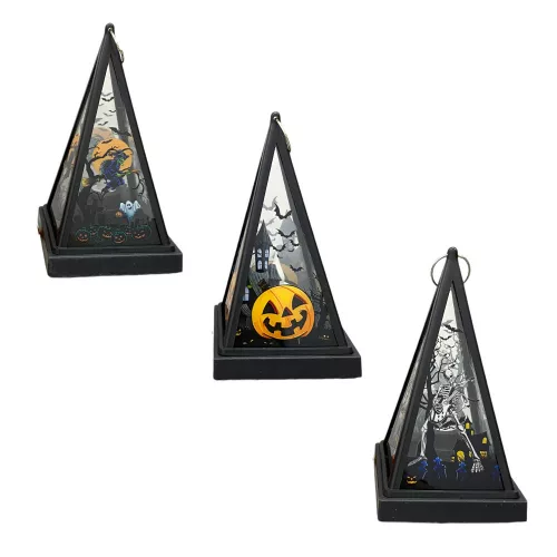 Halloween lámpás LED-es 3 féle/DB 17x9,2x9,2cm
