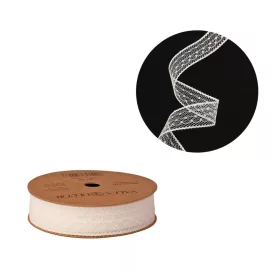 Csipkeszalag 17mm x 10m - törtfehér
