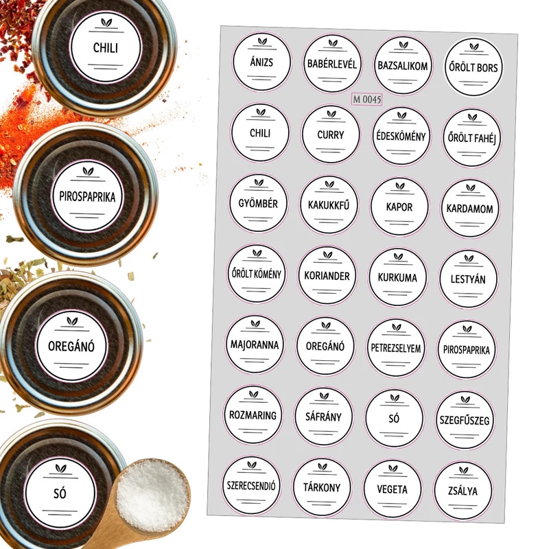 Matrica - Fűszerek extra 3cm 28db/lap - DekorPlaza.hu