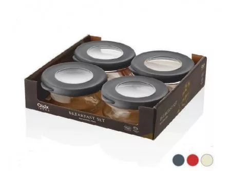 Tároló szett üveg 4db/cs 200ml 3 féle