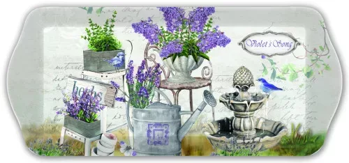 Levendulás zserbós tálca 33×14,5×2,5 cm – műanyag/db