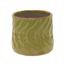 Loren Wave Cauldron kerámia kaspó kiwi zöld 8x7cm