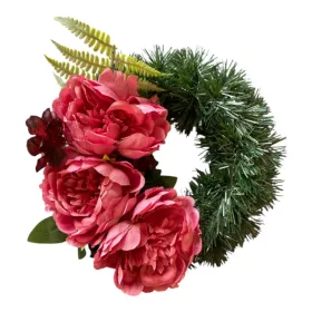 Sírcsokor rózsával és dísznövényekkel 28cm