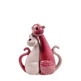 Kerámia kutya figura párban piros 23 cm