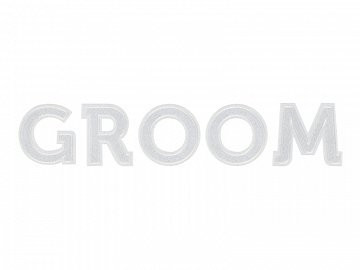 Vasalható felirat .-GROOM fehér 30x6cm