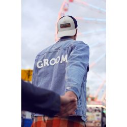 Vasalható felirat .-GROOM fehér 30x6cm