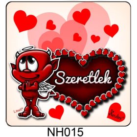   Hűtőmágnes  - Valentín napi ajándék-Szeretlek szíves ördögös