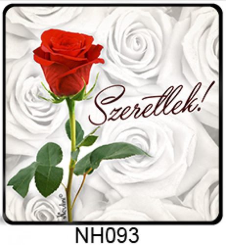 Hűtőmágnes  - Valentín napi ajándék- Rózsás szeretlek,