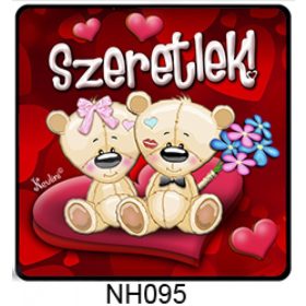   Hűtőmágnes  - Valentín napi ajándék- Macikák,szeretlek