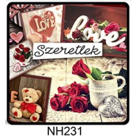 Hűtőmágnes  - Valentín napi ajándék- Love, love